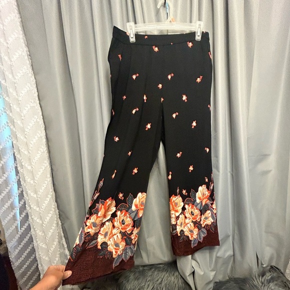 Anthro ett:twa Blake floral printed capri cropped pants Med - Picture 9 of 12